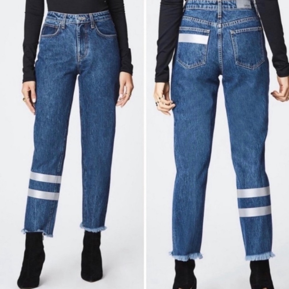 CARMAR Jeans Juliet Boyfriend Relaxed Fit High Rise Reflective Stripes Size 28 - Picture 12 of 13